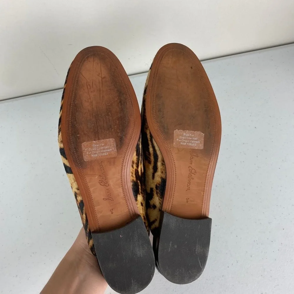Sam Edelman Linnie Mule Womens 8 Animal Print Calf Hair Horsebit Slide Slip On - Picture 3 of 7
